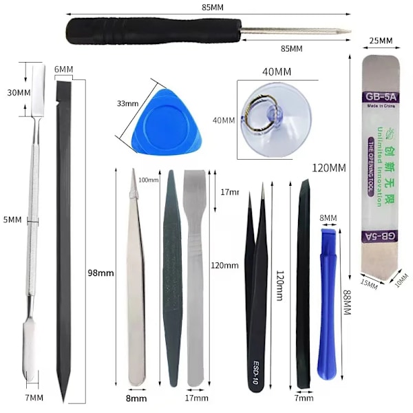 14/20/23 I 1 Skärmöppning Mobiltelefon Kombination Demontering Reparationssats För iPhone Multifunktion Ta Bort Skärm Reparationsverktyg 14pcs