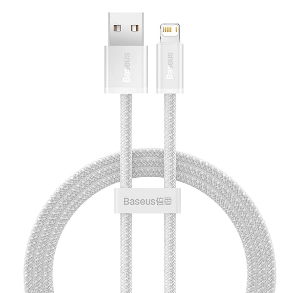 Baseus USB-kabel för iPhone 14 13 Pro Max Snabbladdning USB-kabel för iPhone 12 mini pro max Data USB 2.4A-kabel White 2m
