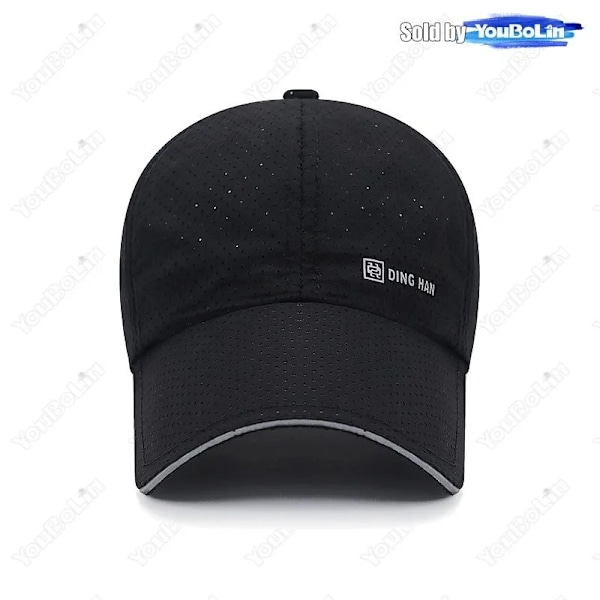 Sommar Keps med Bred Skärm, Andningsbar, Perforerad, Snabbtorkande, Justerbar - Solhatt Truckerkepsar Pappa Hattar LightGrey