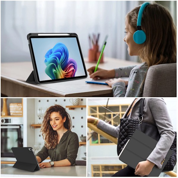 Pennfodral för iPad Air Pro 10.9 11 12.9 13 11:e 10:e 9:e 8:e generationen Flip Smart Läderfodral Mjukt Silikon Baksida Gray iPad Pro 11 2022