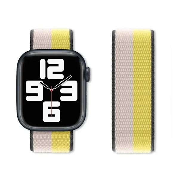 Nylon Loop Armband för Apple Watch band 44mm 40mm 45mm 41mm 46 42mm 49mm 44 45 mm armband iWatch serie 10 9 SE 7 6 5 4 Ultra 2 Milk Lemon 111 40mm 41mm S10-42mm