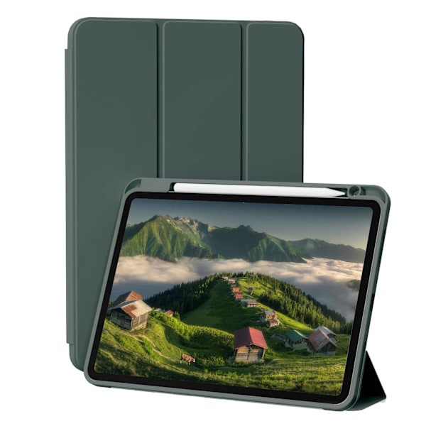 Pennfodral för iPad Air Pro 10.9 11 12.9 13 11:e 10:e 9:e 8:e generationen Flip Smart Läderfodral Mjukt Silikon Baksida Night Green iPad Pro 11 2022