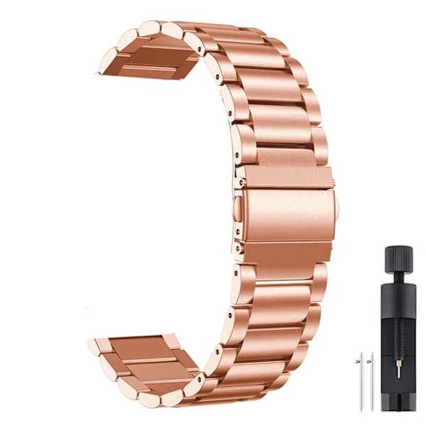 22mm 20mm Metall Klockarmband För Garmin Vivoactive 3 4 5 Forerunner 245 645 158 55 165 745 965 255 256 Armband Venu 3 2 SQ2Music SZ-Rose Gold 22mm width