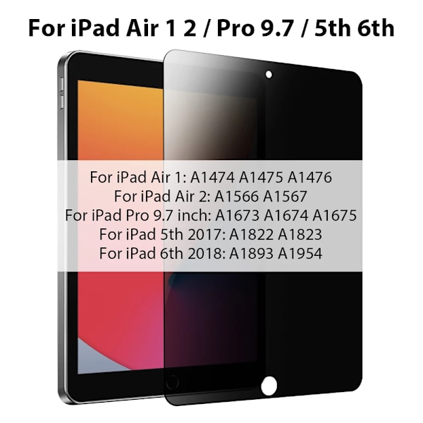 Sekretessglas för iPad Pro 13 12.9 11 2025 M4 M3 10:e 10 Generation A16 Skärmskydd Air 5 4 7:e 8:e 9:e 10.2 Mini 6 7 Film Air 1 2 Pro 9.7