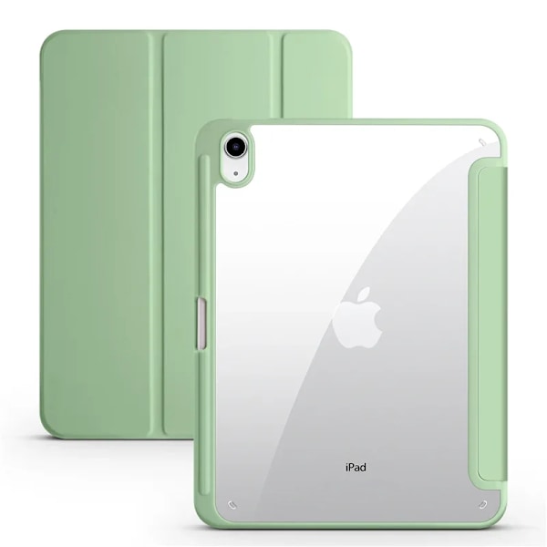 Fodral för Apple iPad 2025 med pennhållare, trefaldigt akrylklart bakstycke, smart skydd för iPad 11:e generationen 11 tum A16 mint green For iPad 2025 A16