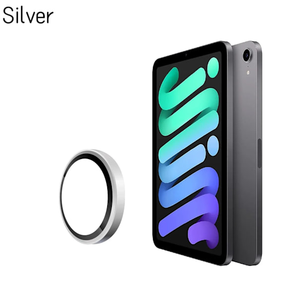 3D Härdat Glas Ring Färg Lins Skydd För Apple IPad 11:e Gen (A16) 2025 10:e 10.9 2022 Air 5 4 Mini 7 6 HD Kameraskydd Silver Tempered Glass