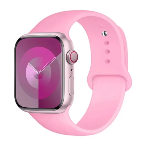 Lämplig för Apple Watch Smart Watch Iwatch3/4/5/6/7/8/Se Generation Ultra Klockarmband Fritt Justerbart Enfärgat Silikon M Red 12mm