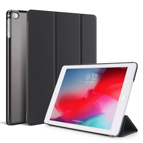 Smart Sleep Fodral för Apple iPad Air 2 air1 9.7 5:e 6:e Gen 10.2 9:e 8:e 7:e 10.5 Fodral Lyxigt PU Läder Tri-fold Wake up Funda Black For ipad 5th 6th 9.7
