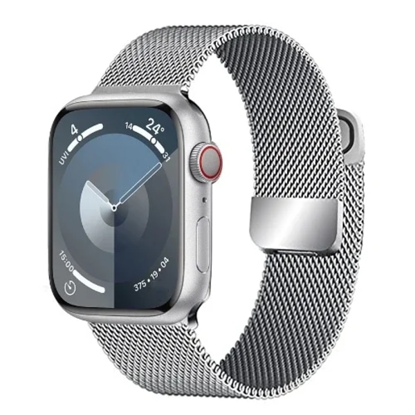 Magnetiskt Milanese Armband För Apple Watch Band 10 9 8 7 46mm 42mm 45mm 41mm Ultra 2 49mm Metallarmband iWatch 6 5 4 SE 44mm 40mm Silver For Series 10 42mm