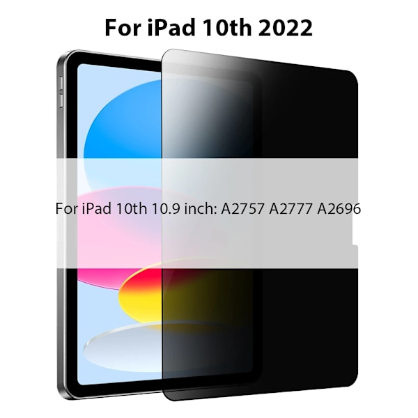 Sekretessglas för iPad Pro 13 12.9 11 2025 M4 M3 10:e 10 Generation A16 Skärmskydd Air 5 4 7:e 8:e 9:e 10.2 Mini 6 7 Film 10th A16