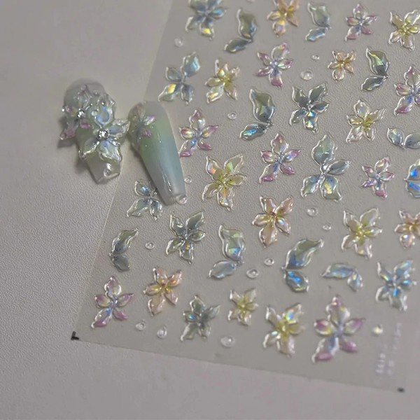 1 st Havs-Nageldekaler 5D Sommar Sjöstjärna Snäcka Nageldekaler Dekoration Y2K Präglade Nageldekorationer Manikyr Slider Ocean