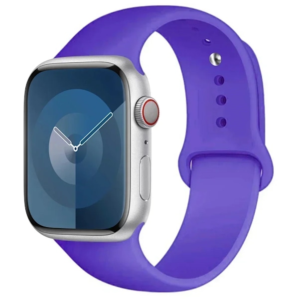 Lämplig för Apple Watch Smart Watch Iwatch3/4/5/6/7/8/Se Generation Ultra Klockarmband Fritt Justerbart Enfärgat Silikon M 1-41deep purple 12mm