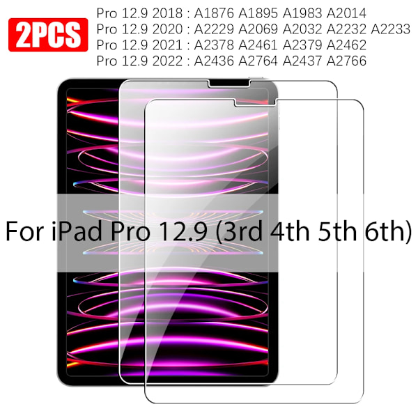 Härdat Glas För Ipad Pro 13 M4 2025 12.9 Air 11 5 4 3 2 M3 M2 Skärmskydd A16 10 9 9:e 10:e Generationen Mini A17 7 6 Film Pro 12.9 2018-2022