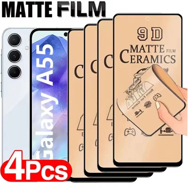 4 st Matt Keramisk Film för Samsung A55 A16 A35 A15 A54 A34 A14 A24 Skärmskydd för Samsung A53 A13 A33 A52S A56 Mjuk Film A53 5G 4 Pieces