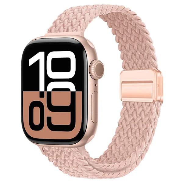 Smal Flätad Loop Nylonrem För Apple Watch Ultra 49mm 10 46mm 42mm 9/8/7 Andningsbart Damarmband iWatch 6/5/SE/3 Armband Graphite gray 38 40 41mm(S10-42mm)