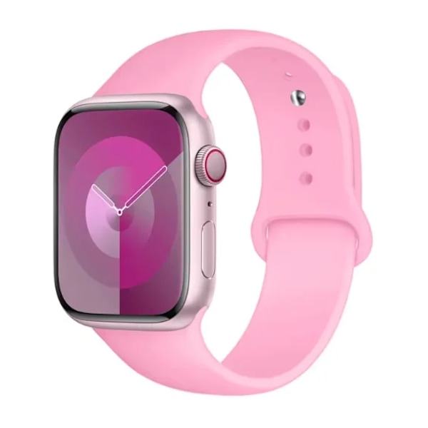 Lämplig för Apple Watch Smart Watch Iwatch3/4/5/6/7/8/Se Generation Ultra Klockarmband Fritt Justerbart Enfärgat Silikon M pink 12mm