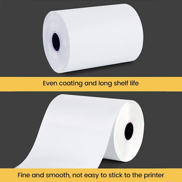 57*25mm Termopapper Etikett Självhäftande HD Färg Rullar Papper För Miniskrivare Direktutskrift Barnkamera Fotopapper 3Roll Thermal Paper