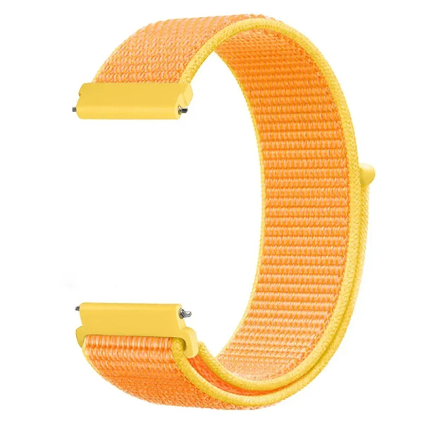 20 22mm Nylon Klockarmband För Garmin Vivoactive 3 4 5/Venu 2 Plus/Venu 3/Forerunner 55 158 265 965 745 645 255 Music Loop Armband Faint yellow 22mm Width Band