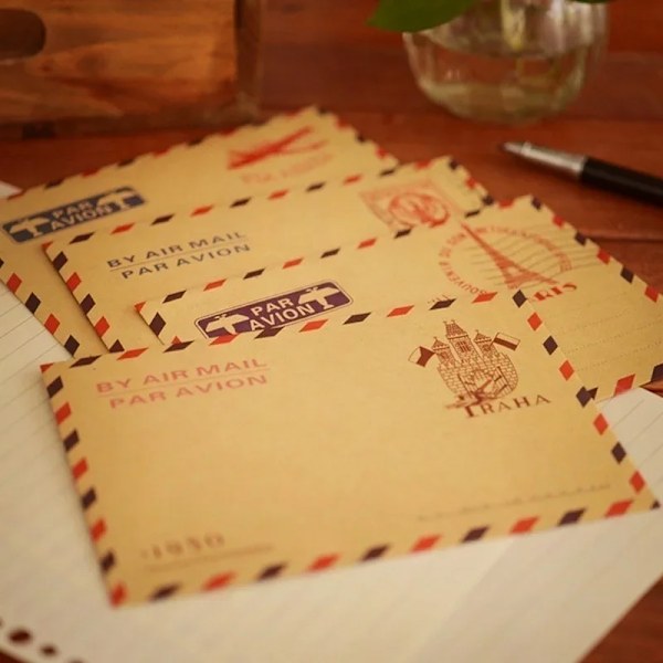 10 st 9,7*7,5 cm Retro Populärt Kuvert Vykort Brev Tåligt Kraft Pappersvaror Förvaringspapper Skolmaterial