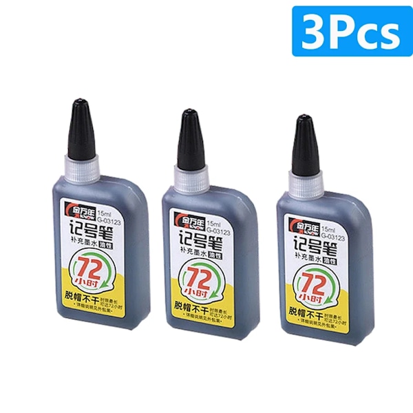 1-6 st 45 mm Vattentät Lång Huvud Nib Djupa Hål Markörer Penna Kakel Snickarpenna Multifunktionell för Träbearbetning Svart/Blå/Röd Bläck 3pcs black ink