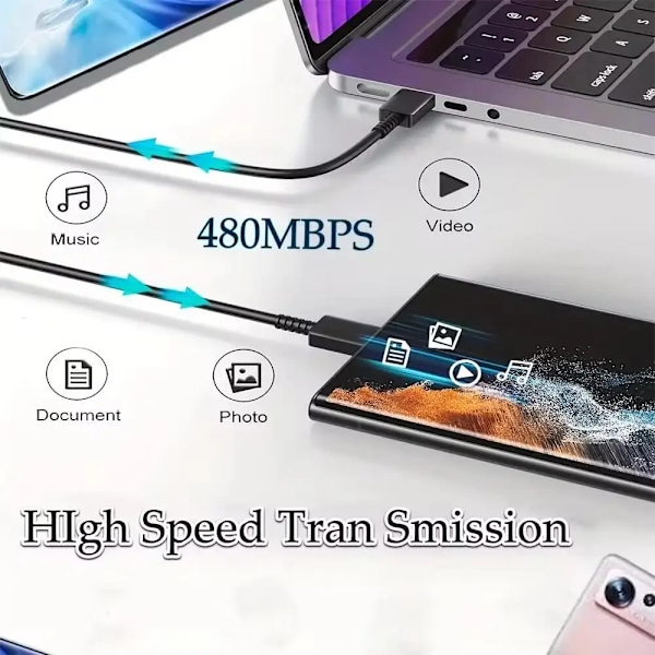 45W PD USB C Laddare Supersnabb Laddare Typ C Kabel För Samsung Galaxy S22 S23 Ultra Note 20 Snabbladdning Telefonladdare Adapter Black EU And Cable