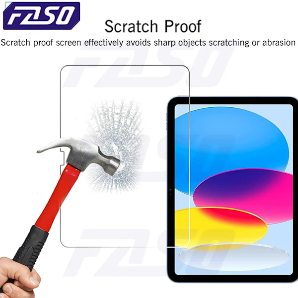 FASO Skärmskydd i härdat glas för Ipad 10.9 10:e generationen, skyddsfilm för Ipad 10:e generationen 2022, 9H 2pcs-10th 10.9inch