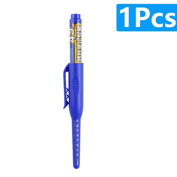 1-6 st 45 mm Vattentät Lång Huvud Nib Djupa Hål Markörer Penna Kakel Snickarpenna Multifunktionell för Träbearbetning Svart/Blå/Röd Bläck 1pcs blue pen