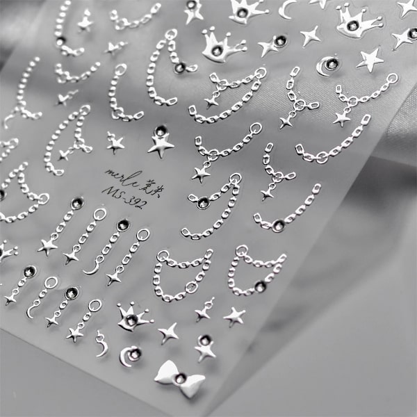 1 st 5D Japanska Kawaii Fjärils Nagelstickers Lyx Glitter Skal Aurora Nagelkonst Dekorationer Dekaler DIY Manikyr Slider Folie 1pcs MS392-Y