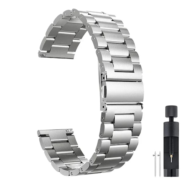 22mm 20mm Metall Klockarmband För Garmin Vivoactive 3 4 5 Forerunner 245 645 158 55 165 745 965 255 256 Armband Venu 3 2 SQ2Music SZ-Silver 22mm width