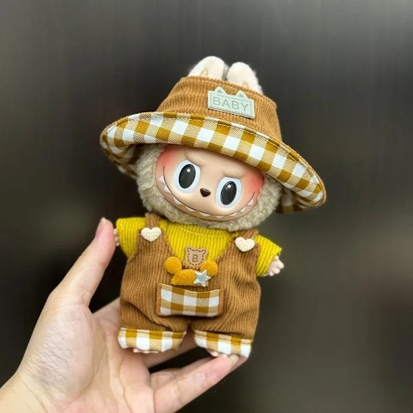 Mini Plyschdockas Kläder Outfit Tillbehör För Korea Kpop Exo 15-17cm Labubu Idol Overall Set Kläder Gåva Labu-23 No doll