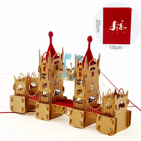 Pop UP 3D Födelsedagskort Världsattraktioner Kort Affärsinbjudan Pojke Gåva Hälsning Turistvykort för Pojkvän Pappa Present Swan Stone Castle