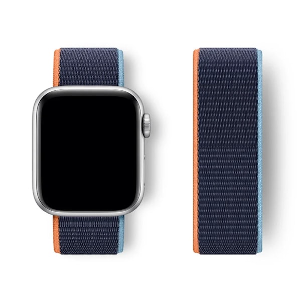 Nylon Loop Armband för Apple Watch band 44mm 40mm 45mm 41mm 46 42mm 49mm 44 45 mm armband iWatch serie 10 9 SE 7 6 5 4 Ultra 2 Deep Navy 68 42 44 45 46 49 mm