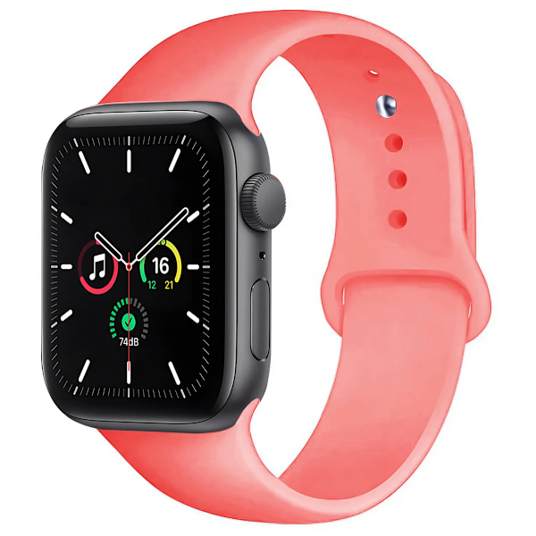 Silikon Sportarmband för Apple Watch strap 49mm 44mm 45mm 40mm 41mm 42mm 38mm armband iwatch series9 8 7 6 5 4 3SE Ultra 2 correa Rose 38mm-40mm-41mm M-L