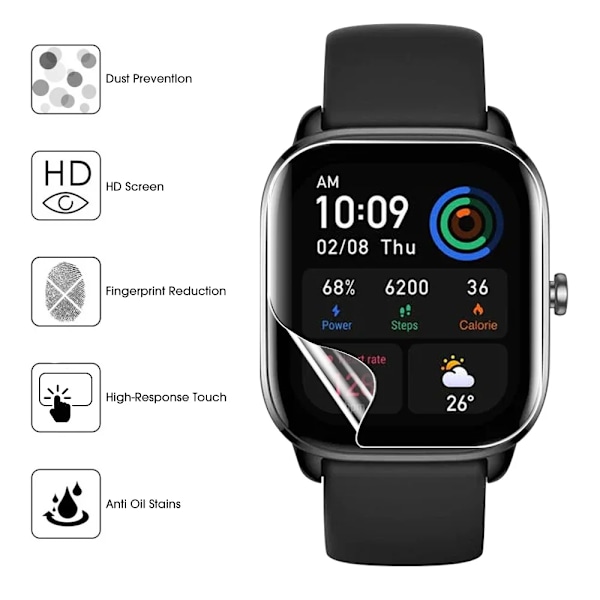 För Amazfit GTS 3 GTS2 GTS 4 Mini Mjukt Skärmskydd Smartwatch Anti-repa TPU Film För Huami Amazfit GTS 3 GTS4 4Mini Film For GTS 4 3Pcs
