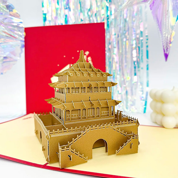 Pop UP 3D Födelsedagskort Världsattraktioner Kort Affärsinbjudan Pojke Gåva Hälsning Turistvykort för Pojkvän Pappa Present Bell Tower