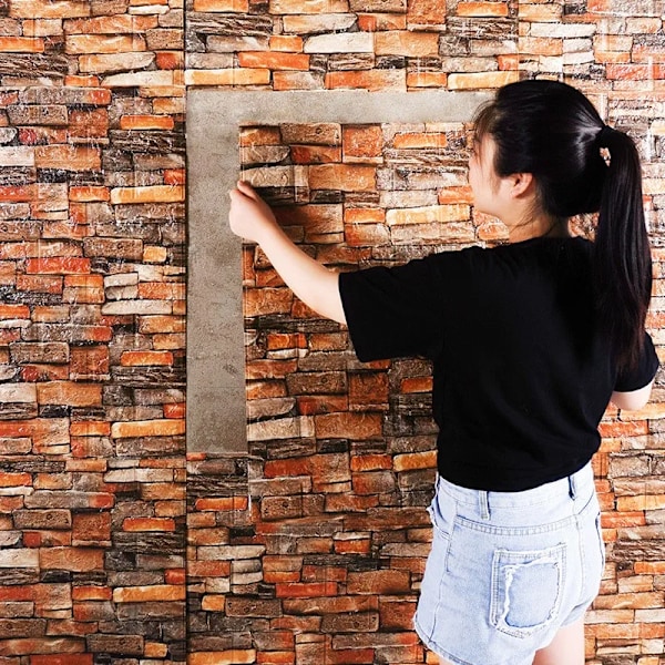 12 st 35*30 cm Högkvalitativa 3D-skumväggspaneler Tegel Retro Tapet Tak Självhäftande Väggpanel Bakgrund Heminredning Roman tiles 12Pcs 70cmx15cm