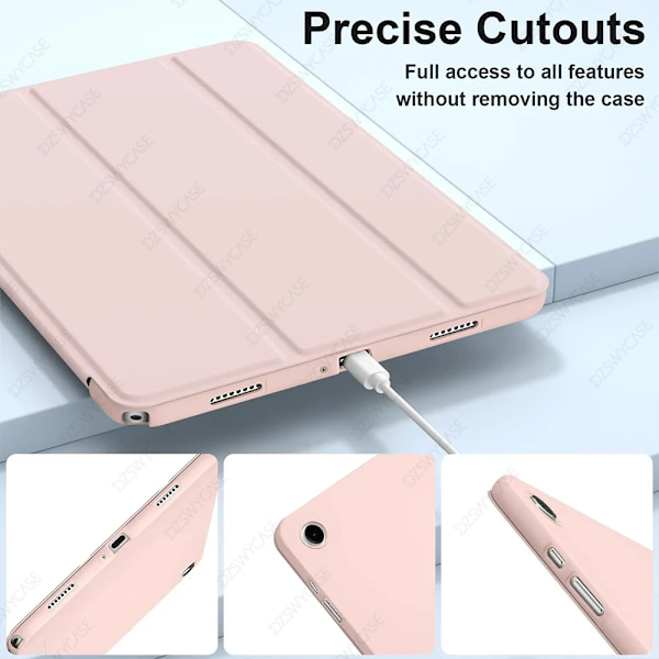 Silikonfodral för Samsung Tab A9 Plus 11 tum, Tab A9 8.7, S6 Lite 10.4, A8 10.5, A7 Lite 8.7, Auto Wake/Sleep Stöttåligt Skydd Pink Tab S6 Lite 10.4