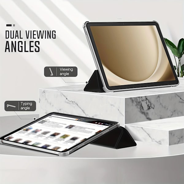 Fodral för Samsung Galaxy Tab A A9 Plus A8 10.5 A7 Lite T220 X200 X210 T580 S5E S6 Lite S2 T810 P620 PU Tablet Cover Smart Case PU Black Tab A9 Plus X210