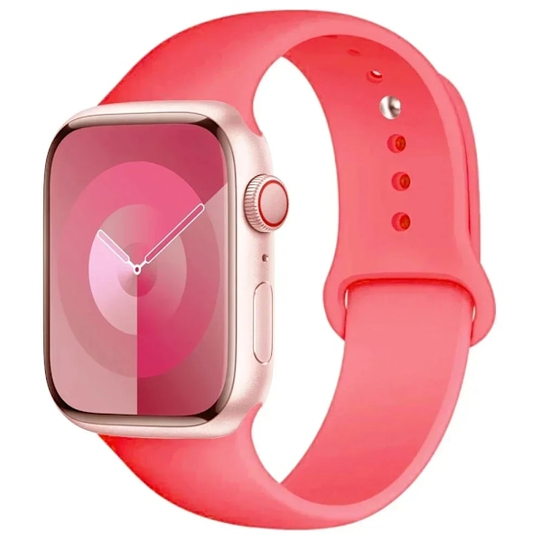 Silikon Sportarmband för Apple Watch strap 49mm 44mm 45mm 40mm 41mm 42mm 38mm armband iwatch series9 8 7 6 5 4 3SE Ultra 2 correa Raspberry 38mm-40mm-41mm S-M