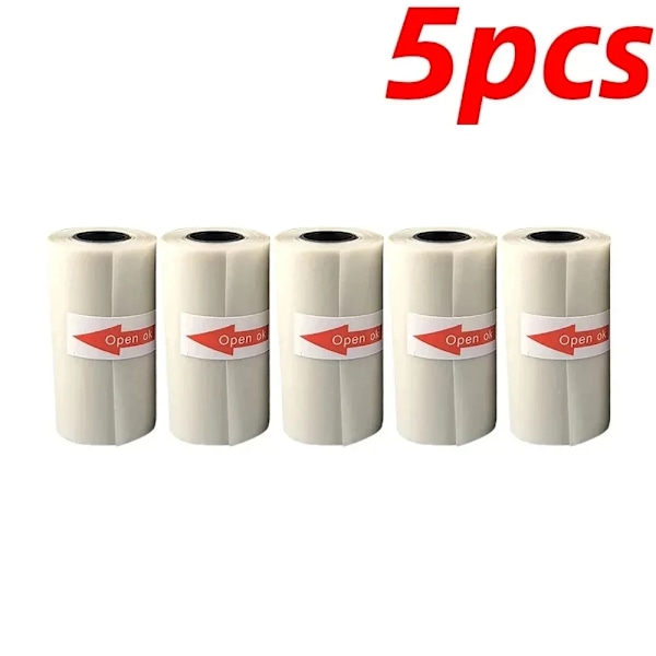 Transparent Termiskt Självhäftande Papper, 57x25mm Används För Mikro Termisk Skrivare Fotoutskriftspapper 5PCS Transparent