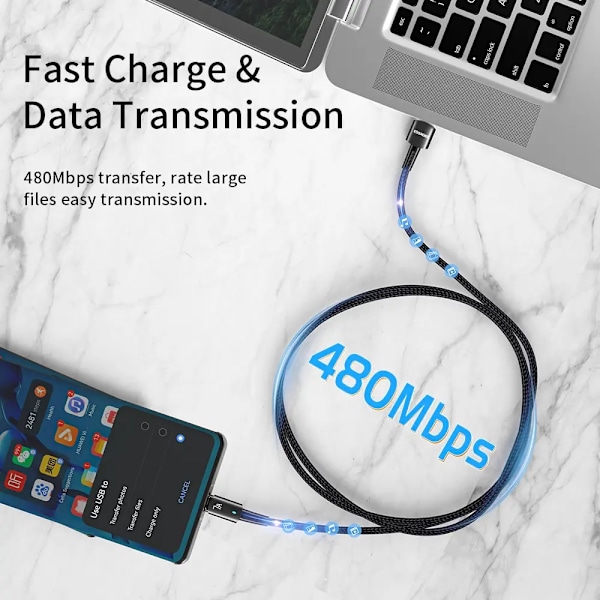 Essager 7A Typ C USB-kabel för Samsung S10 Xiaomi Huawei P30 P40 Pro Mobiltelefon 100W Snabbladdning USB Typ C Datakabel Black 0.5m