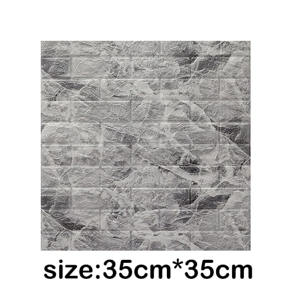12 st 35*30 cm Högkvalitativa 3D-skumväggspaneler Tegel Retro Tapet Tak Självhäftande Väggpanel Bakgrund Heminredning retro grey 12Pcs 70cmx15cm