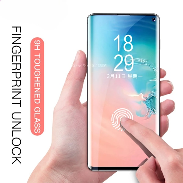 Böjt Härdat Glas för Samsung Galaxy S10 Plus Skärmskydd för Samsung S10E S10plus S 10 Plus E Fingeravtrycksupplåsning Film For Samsung A2 CORE 1PCS