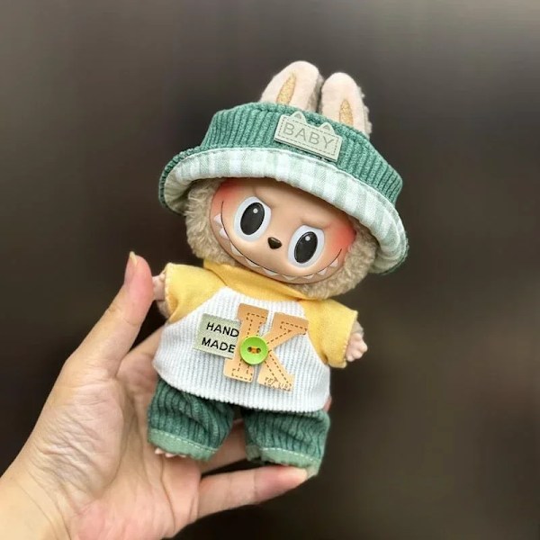 Mini Plyschdockas Kläder Outfit Tillbehör För Korea Kpop Exo 15-17cm Labubu Idol Overall Set Kläder Gåva Labu-26 No doll