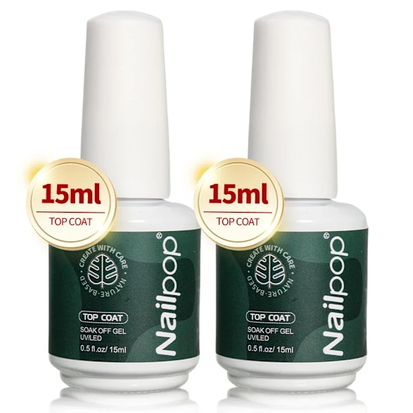 Nailpop Nagel Dehydrator och Primer Syrafri Naturlig Nagel Förberedelse för Akryl och UV Gel Nagellack Snabbtorkande Överlägset Bindningsset Top Coat 2pcs