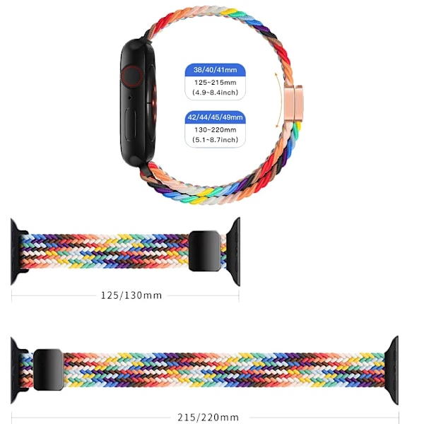 Smal Flätad Loop Nylonrem För Apple Watch Ultra 49mm 10 46mm 42mm 9/8/7 Andningsbart Damarmband iWatch 6/5/SE/3 Armband Army green 38 40 41mm(S10-42mm)