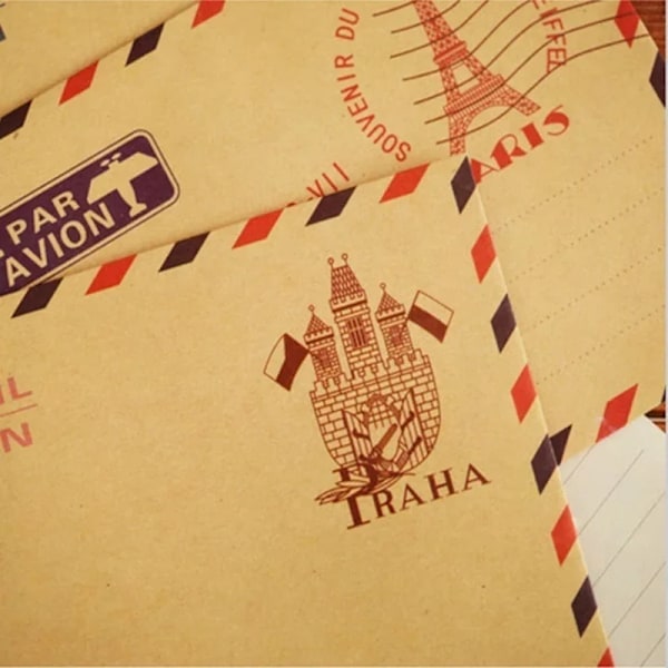 10 st 9,7*7,5 cm Retro Populärt Kuvert Vykort Brev Tåligt Kraft Pappersvaror Förvaringspapper Skolmaterial