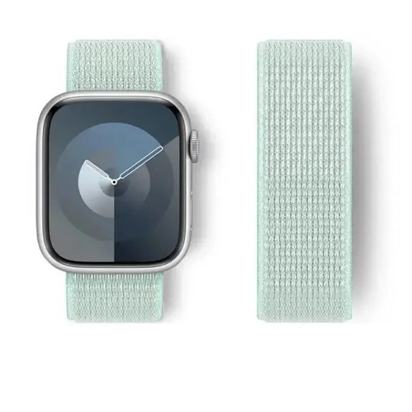 Nylon Loop Armband för Apple Watch band 44mm 40mm 45mm 41mm 46 42mm 49mm 44 45 mm armband iWatch serie 10 9 SE 7 6 5 4 Ultra 2 Teal Tint 36 40mm 41mm S10-42mm