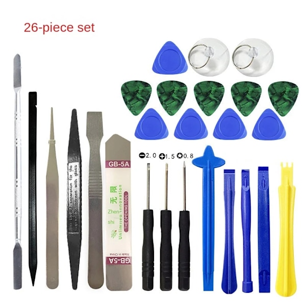 22/24/26 I 1 Skärmöppnings Mobiltelefon Kit Pincett Skruvmejslar Demontera för iPhone Samsung Ta Bort Skärm Reparationsverktyg 26pcs