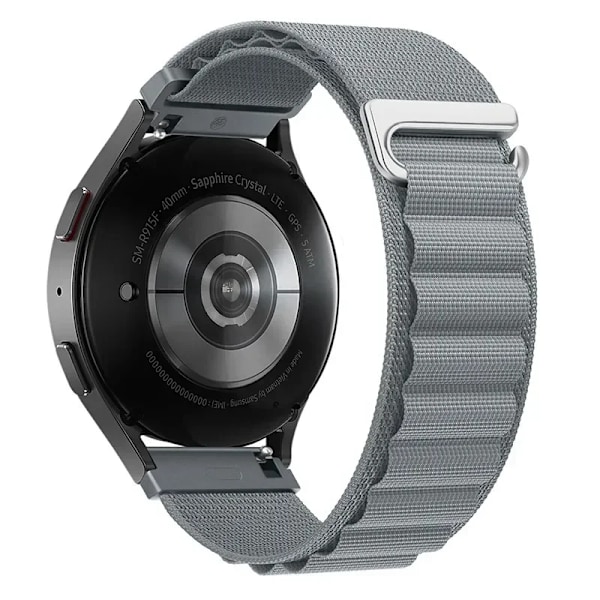 22mm 20mm Nylon Alpine Loop Armband för Huawei Watch GT5 Pro GT5 GT4 GT3-2 46mm Armband Klockarmband för Samsung Watch 7 6 5 4 Bälte Grey for width 22mm